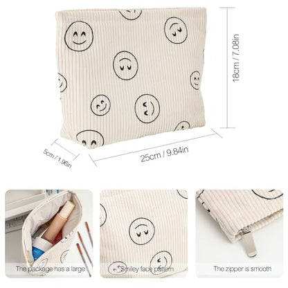 Bolsa de cosméticos Bolsa de maquillaje Preppy Cute Corduroy