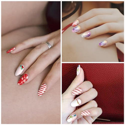 WOKOTO 12 hojas de 168 calcomanías de esmalte de uñas de Nav