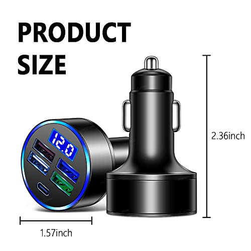 Cargador de coche USB de 5 puertos (4 USB + tipo C) adaptado