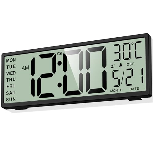 XREXS Reloj de pared digital de 14.5 pulgadas, funciona con