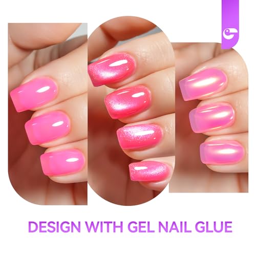 Pegamento UV para uñas, pegamento UV 6 en 1 con capa base de