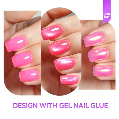 Pegamento UV para uñas, pegamento UV 6 en 1 con capa base de