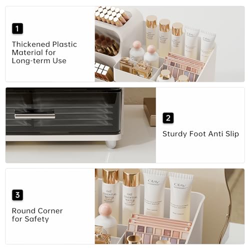 Makeup Organizer for Vanity, Countertop Organizer With Drawe