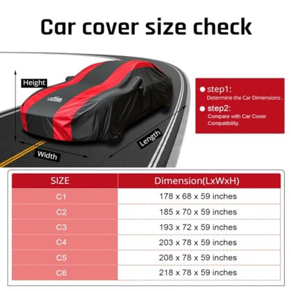 Funda impermeable para automóvil con diseño de rayas rojas,