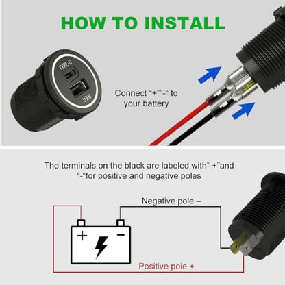 YM1218 USB tipo C 28W cargador rápido impermeable con tapa t