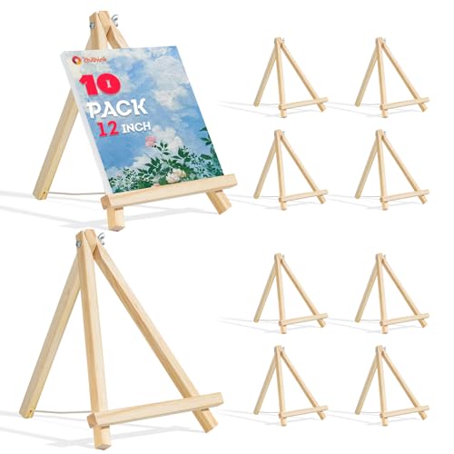 Zhithink Paquete de 10 caballetes de madera para pintar lien