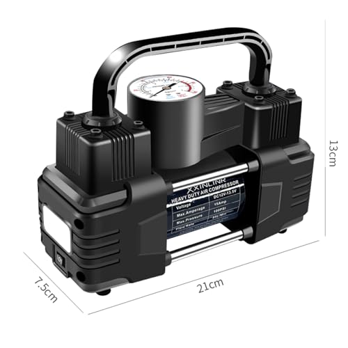 Inflador de neumáticos negro de doble cilindro resistente co