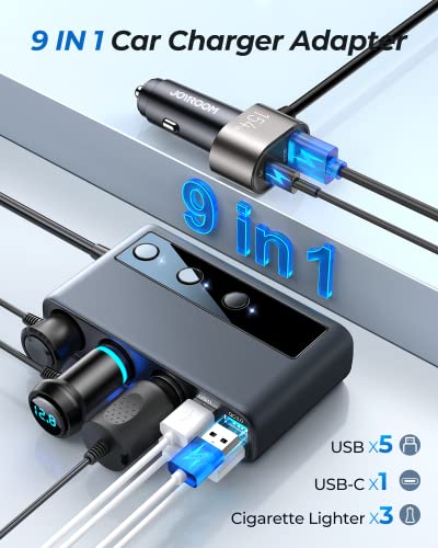 JOYROOM - Divisor de encendedor de cigarrillos 9 en 1, adapt