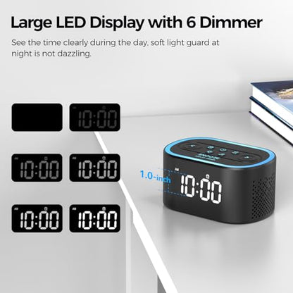 REACHER Reloj despertador digital y máquina de sonido de ruido blanco,