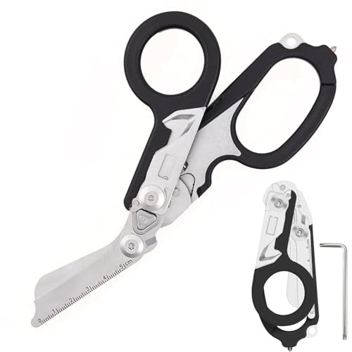 Tijeras de trauma multifunción 6 en 1, plegables, de acero i