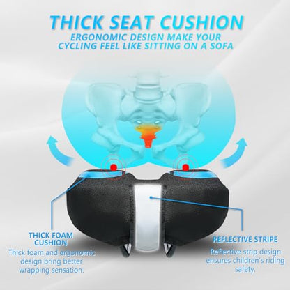 YLG Cojín de asiento de bicicleta para niños, funda de asien