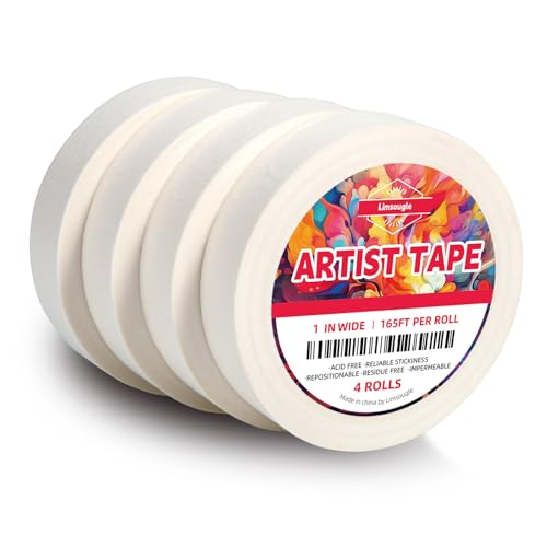White Artist Tape, Art Masking Tape, Medium Tack Acid-Free A
