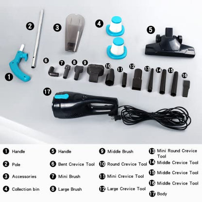 Intercleaner Aspiradora con cable, potente succión de 15 KPa