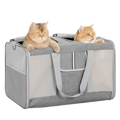 Transportador de gatos extragrande para 2 gatos, 24 x 14 x 1