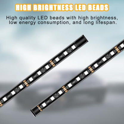 Mandark Tira de luz LED para automóvil, 24 luces LED RGB par