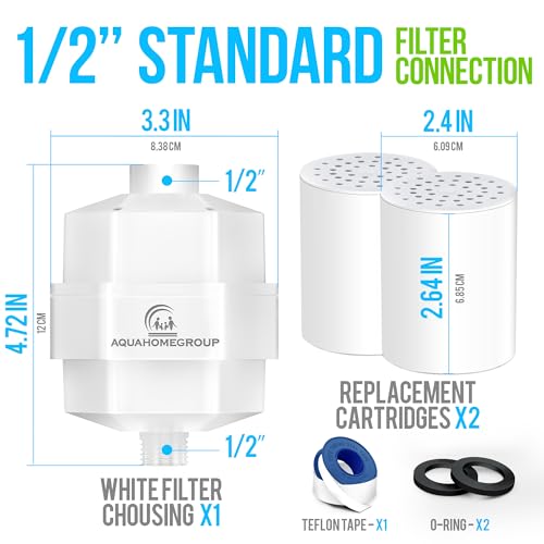 AquaHomeGroup Filtro de ducha de 20 etapas para agua dura, f