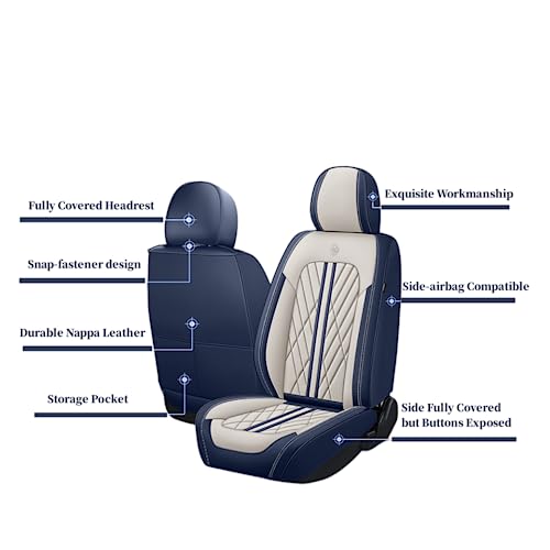 Juego de fundas de asiento de automóvil de piel de napa impe