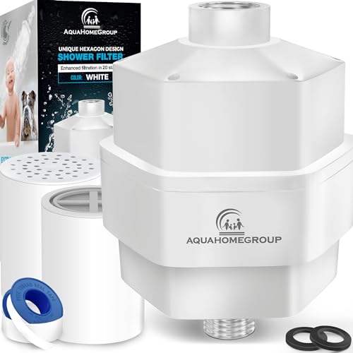 AquaHomeGroup Filtro de ducha de 20 etapas para agua dura, f