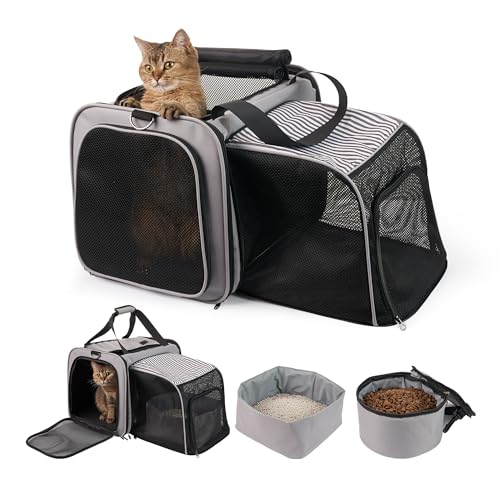Transportador de gatos con caja de arena, transportador de v