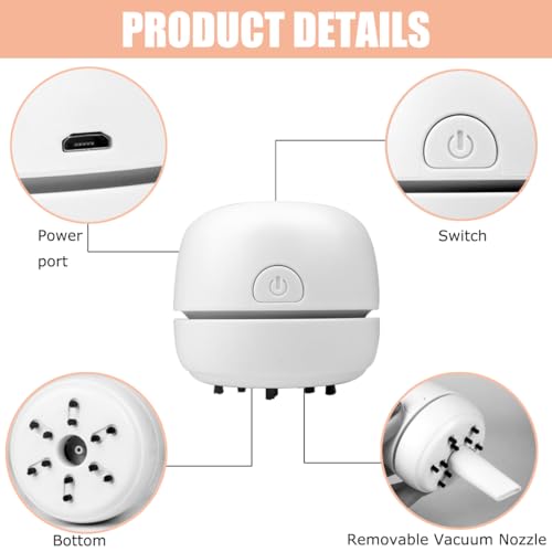 YUNYILAN Aspirador de escritorio con recarga USB, mini aspir