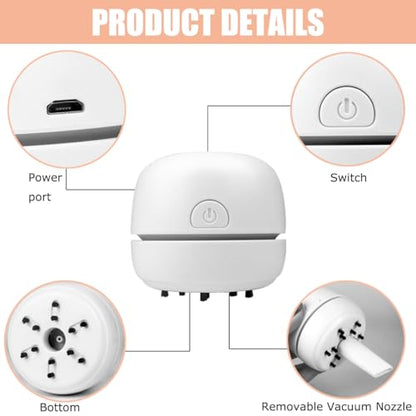 YUNYILAN Aspirador de escritorio con recarga USB, mini aspir
