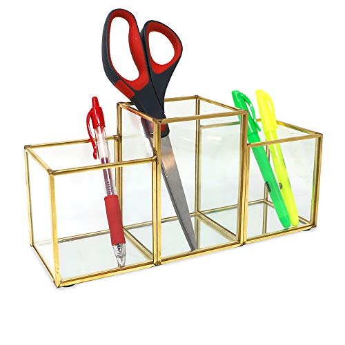 Isaac Jacobs Soporte para brochas de maquillaje de 3 compart