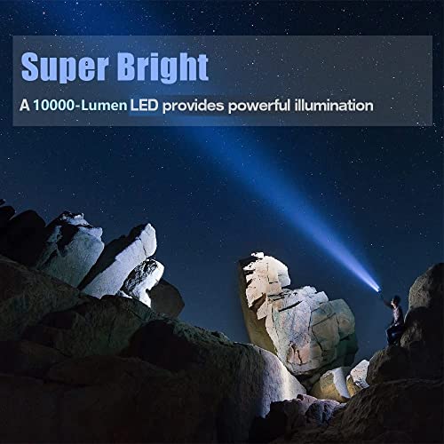 YIERBLUE - Foco recargable, superbrillante, 1000 000 lúmenes