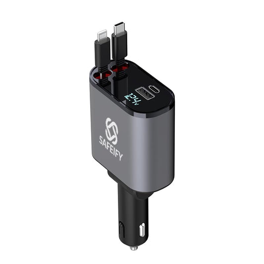 [Actualizado] Cargador retráctil para automóvil 4 en 1, 2 ca