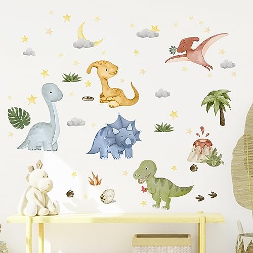 Yovkky Calcomanías de pared de dinosaurio para bebé, diseño