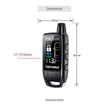 EASYGUARD EC206-B Sistema de alarma de coche de 2 vías con L