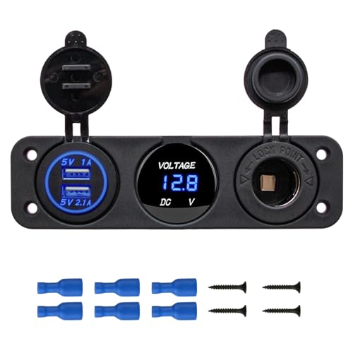 Panel de cargador 3 en 1 de salida USB de 12 V, salida USB d