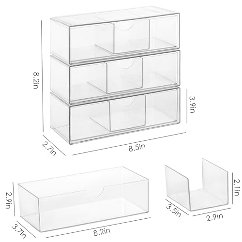 Qtip - Estuche organizador de maquillaje de acrílico de 3 ca