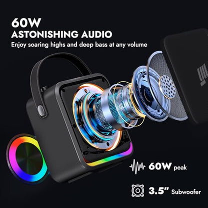 YLL Máquina portátil de karaoke Bluetooth: altavoz potente d