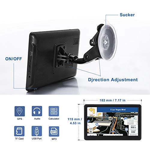 Navegación GPS para camiones de coche 7 "" navegador de pant
