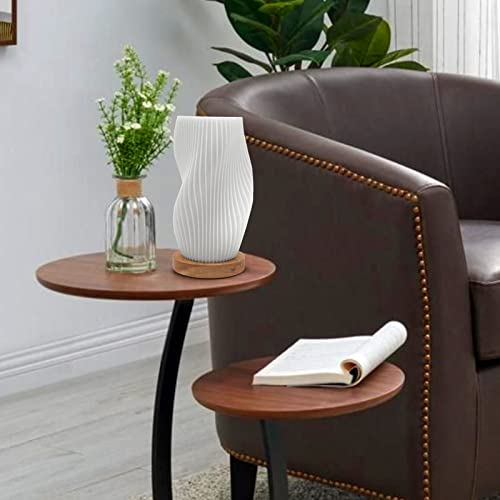 Zenply Lámpara de mesa pequeña para dormitorio, estilo vinta