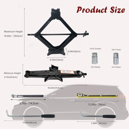 Kit de gato de automóvil de 2 toneladas para automóvil, kit