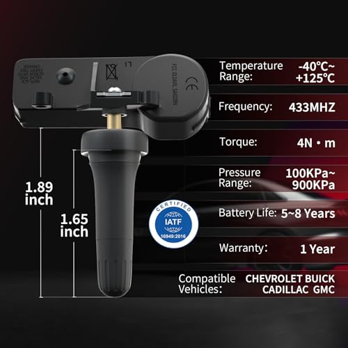 Marsflex TPMS Sensor 13598773 433MHZ apto para Chevy GMC Cad
