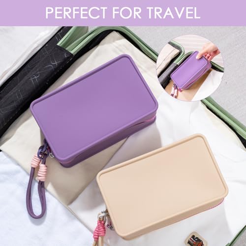 Travistar Bolsa de maquillaje de viaje de silicona para muje