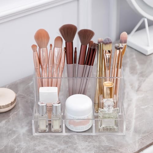Yesesion Organizador de maquillaje transparente para tocador