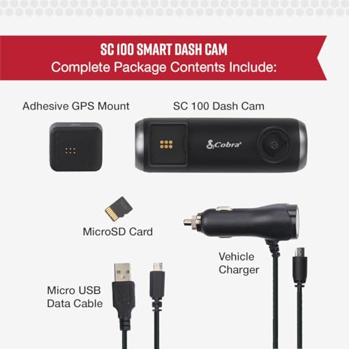 Cobra Smart Dash Cam (SC 100) - Resolución Full HD 1080P, Wi