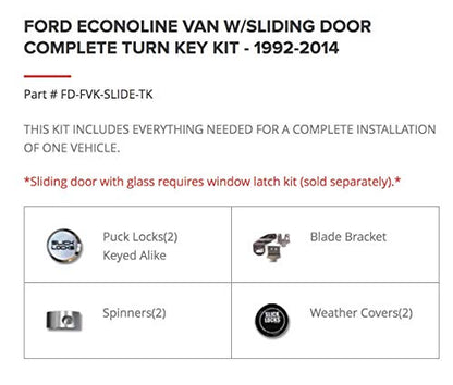 Slick Locks Ford - Kit completo para puerta corredera con gi