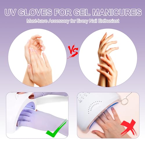 chemotex UV Nail Gloves, Professional UPF50+ Protection UV G