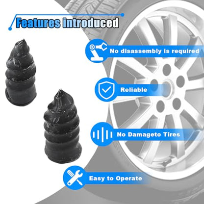 Kit de tapones para neumáticos de automóvil, clavos de goma
