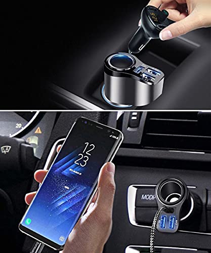 Cargador de coche USB C 4 en 1, adaptador de encendedor de c