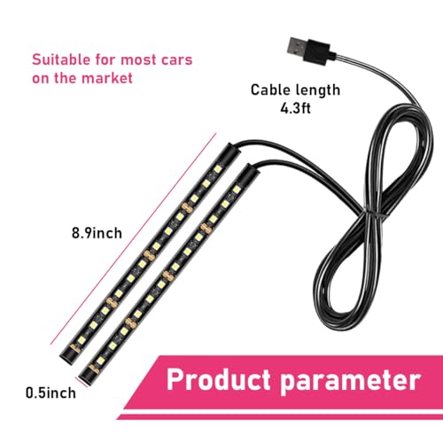 Tira de 24 luces led RGB para auto, luces neón para atmósfer