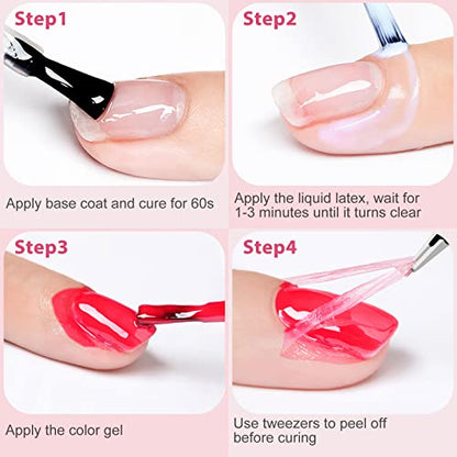 DRMODE - Látex líquido para uñas, cinta de látex para uñas,