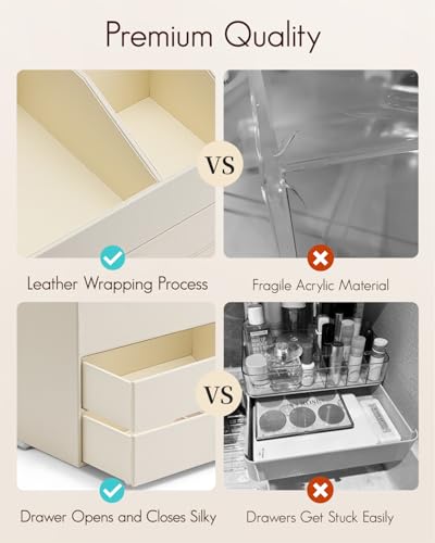 Vlando Organizador de maquillaje para tocador, organizador d