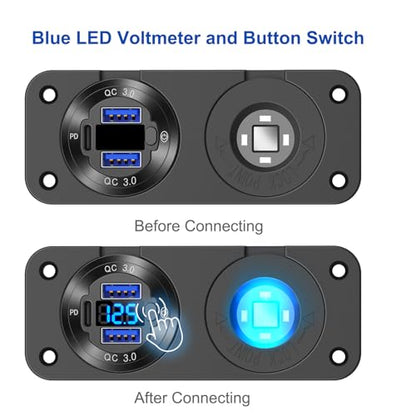 Enchufe de panel de interruptor marino de salida USB de 12 V