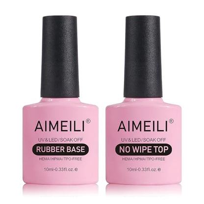 AIMEILI Juego de esmalte de gel con base de goma sin Hema y