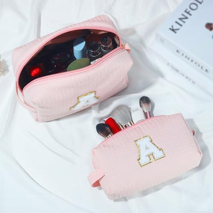 YOOLIFE Bolsa de maquillaje de viaje con inicial, regalos de
